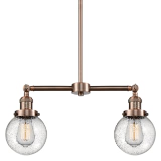 A thumbnail of the Innovations Lighting 209-6 Beacon Antique Copper / Seedy Globe