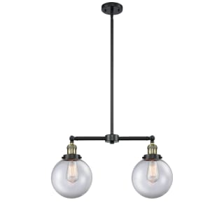 Innovations Lighting 209 BAB G202 8 Black Antique Brass Clear Large Beacon 2 Light 25 Wide Linear Chandelier Semi Flush Ceiling Fixture LightingDirect