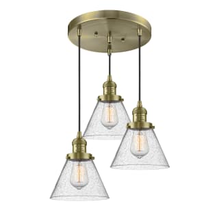 A thumbnail of the Innovations Lighting 211/3 Large Cone Antique Brass / Seedy