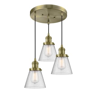 A thumbnail of the Innovations Lighting 211/3 Small Cone Antique Brass / Seedy