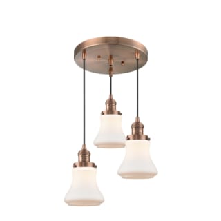 A thumbnail of the Innovations Lighting 211/3 Bellmont Antique Copper / Matte White