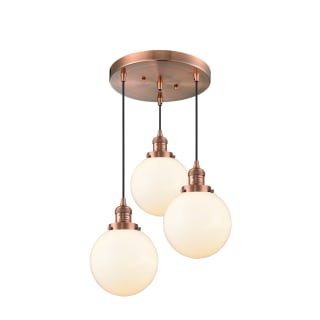 A thumbnail of the Innovations Lighting 211/3-8 Beacon Antique Copper / Matte White Cased