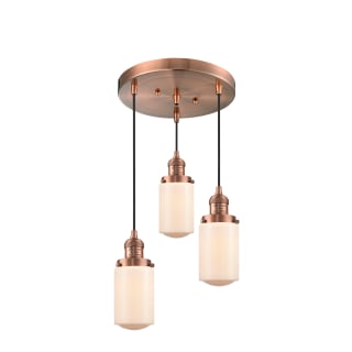 A thumbnail of the Innovations Lighting 211/3 Dover Antique Copper / Matte White Cased