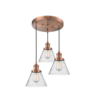 A thumbnail of the Innovations Lighting 211/3 Large Cone Antique Copper / Seedy