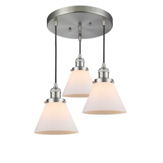 A thumbnail of the Innovations Lighting 211/3 Large Cone Brushed Satin Nickel / Matte White Cased