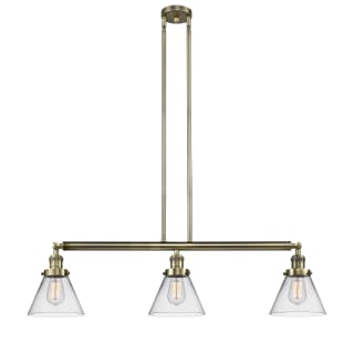 A thumbnail of the Innovations Lighting 213-S Large Cone Antique Brass / Clear