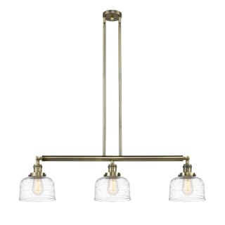 A thumbnail of the Innovations Lighting 213-13-41 Bell Linear Antique Brass / Clear Deco Swirl