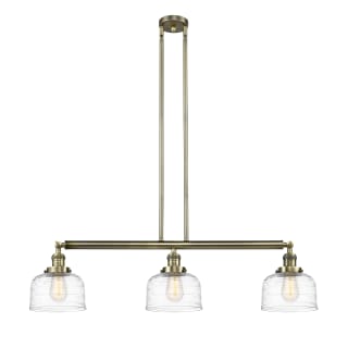 A thumbnail of the Innovations Lighting 213-13-41 Bell Linear Antique Brass / Clear Deco Swirl