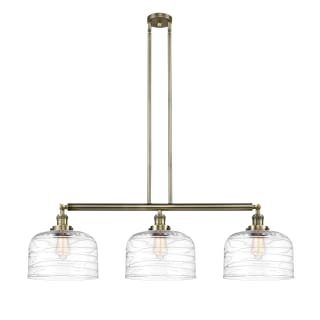A thumbnail of the Innovations Lighting 213-13-42-L Bell Linear Antique Brass / Clear Deco Swirl