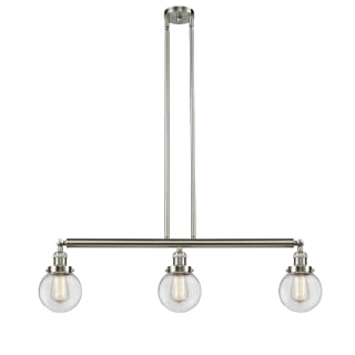 A thumbnail of the Innovations Lighting 213-S-6 Beacon Brushed Satin Nickel / Clear