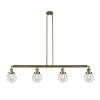 A thumbnail of the Innovations Lighting 214 Beacon Antique Brass / Clear
