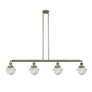 Innovations Lighting 214 AB G532 Antique Brass Clear Small Oxford 4 Light 52 Wide Linear Chandelier LightingDirect