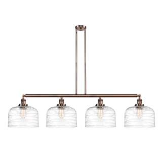 A thumbnail of the Innovations Lighting 214-13-54-L Bell Linear Antique Copper / Clear Deco Swirl