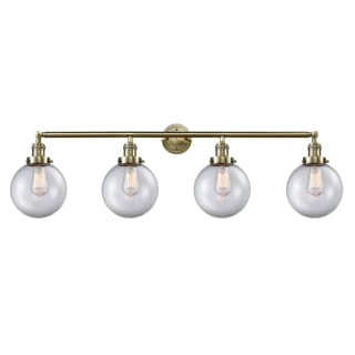 A thumbnail of the Innovations Lighting 215-14-44 Beacon Vanity Antique Brass / Clear