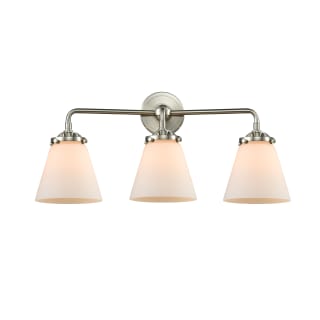 A thumbnail of the Innovations Lighting 284-3W Small Cone Brushed Satin Nickel / Matte White Cased