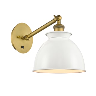 A thumbnail of the Innovations Lighting 317-1W-12-8 Adirondack Sconce Brushed Brass / Glossy White