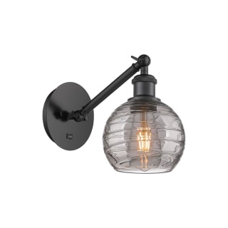 A thumbnail of the Innovations Lighting 317-1W 8 6 Athens Deco Swirl Sconce Matte Black / Light Smoke Deco Swirl