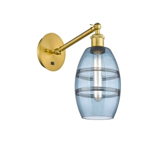A thumbnail of the Innovations Lighting 317-1W-8-6 Vaz Sconce Satin Gold / Blue