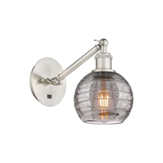 A thumbnail of the Innovations Lighting 317-1W 8 6 Athens Deco Swirl Sconce Brushed Satin Nickel / Light Smoke Deco Swirl
