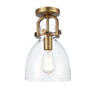 A thumbnail of the Innovations Lighting 410-1F-13-8 Newton Bell Flush Brushed Brass / Clear