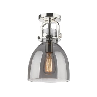 A thumbnail of the Innovations Lighting 410-1F-13-8 Newton Bell Flush Polished Nickel / Plated Smoke