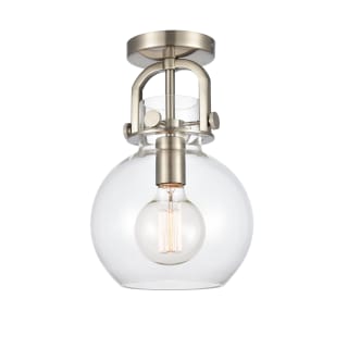 A thumbnail of the Innovations Lighting 410-1F-12-8 Newton Sphere Flush Satin Nickel / Clear