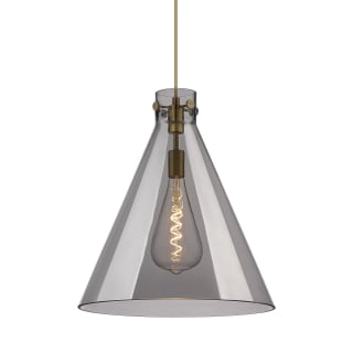 A thumbnail of the Innovations Lighting 410-1PL-20-18 Newton Cone Pendant Brushed Brass / Plated Smoke