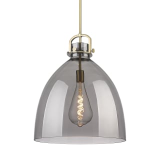 A thumbnail of the Innovations Lighting 410-1SL-24-18 Newton Bell Pendant Brushed Brass / Plated Smoke