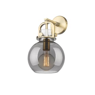 A thumbnail of the Innovations Lighting 410-1W-14-8 Newton Sphere Sconce Brushed Brass / Plated Smoke
