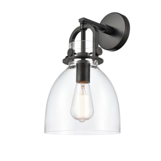 A thumbnail of the Innovations Lighting 410-1W-15-8 Newton Bell Sconce Matte Black / Clear