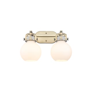 A thumbnail of the Innovations Lighting 410-2W-12-17 Newton Sphere Vanity Brushed Brass / Matte White