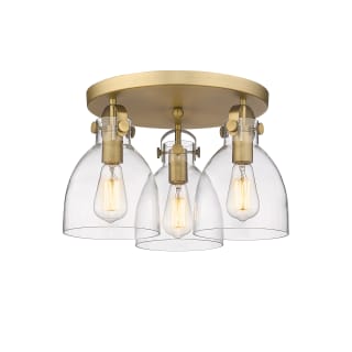 A thumbnail of the Innovations Lighting 410-3F-11-20 Newton Bell Flush Brushed Brass / Clear