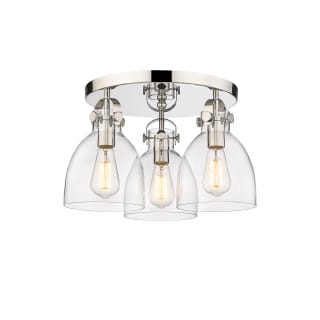 A thumbnail of the Innovations Lighting 410-3F-11-20 Newton Bell Flush Polished Nickel / Clear