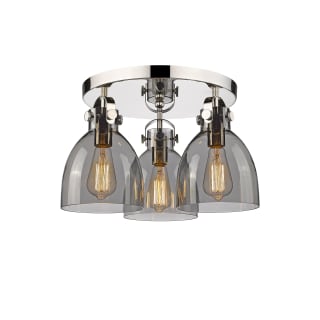 A thumbnail of the Innovations Lighting 410-3F-11-20 Newton Bell Flush Polished Nickel / Plated Smoke