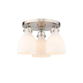 A thumbnail of the Innovations Lighting 410-3F-11-20 Newton Bell Flush Satin Nickel / Matte White