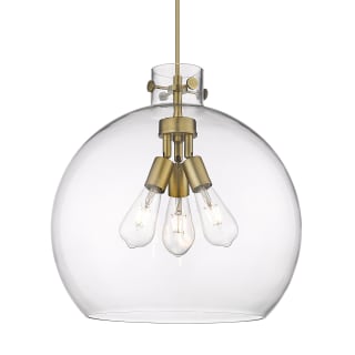 A thumbnail of the Innovations Lighting 410-3PL-18-18 Newton Sphere Pendant Brushed Brass / Clear
