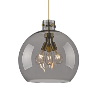 A thumbnail of the Innovations Lighting 410-3PL-18-18 Newton Sphere Pendant Brushed Brass / Plated Smoke