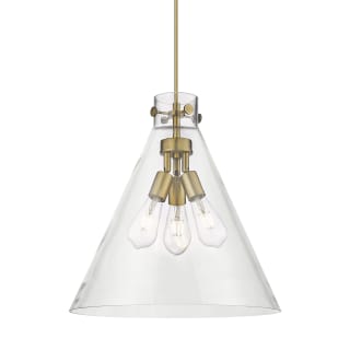 A thumbnail of the Innovations Lighting 410-3PL-20-18 Newton Cone Pendant Brushed Brass / Clear