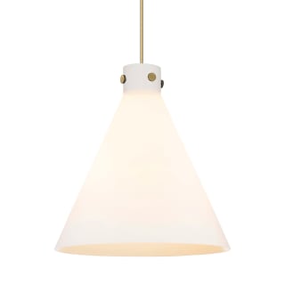 A thumbnail of the Innovations Lighting 410-3PL-21-18 Newton Cone Pendant Brushed Brass / Matte White