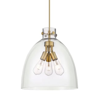 A thumbnail of the Innovations Lighting 410-3PL-18-16 Newton Bell Pendant Brushed Brass / Clear