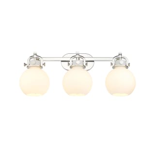 A thumbnail of the Innovations Lighting 410-3W-12-27 Newton Sphere Vanity Polished Nickel / Matte White