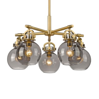 A thumbnail of the Innovations Lighting 410-5CR-16-26 Newton Sphere Chandelier Brushed Brass / Plated Smoke