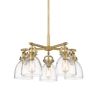 A thumbnail of the Innovations Lighting 410-5CR-16-26 Newton Bell Chandelier Brushed Brass / Seedy