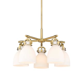 A thumbnail of the Innovations Lighting 410-5CR-16-26 Newton Bell Chandelier Brushed Brass / Matte White
