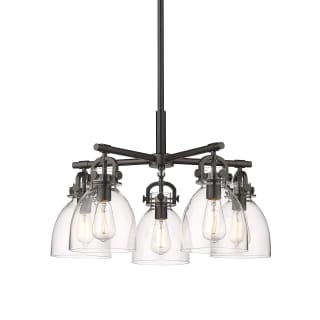 A thumbnail of the Innovations Lighting 410-5CR-16-26 Newton Bell Chandelier Matte Black / Clear