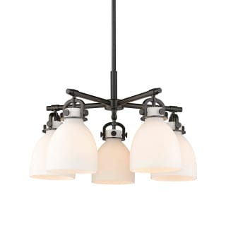 A thumbnail of the Innovations Lighting 410-5CR-16-26 Newton Bell Chandelier Matte Black / Matte White