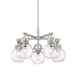 A thumbnail of the Innovations Lighting 410-5CR-16-26 Newton Sphere Chandelier Polished Nickel / Clear