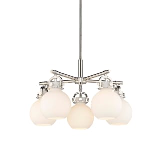 A thumbnail of the Innovations Lighting 410-5CR-16-26 Newton Sphere Chandelier Polished Nickel / Matte White