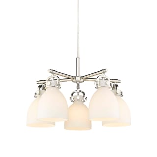 A thumbnail of the Innovations Lighting 410-5CR-16-26 Newton Bell Chandelier Polished Nickel / Matte White