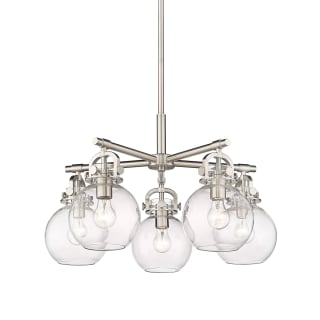 A thumbnail of the Innovations Lighting 410-5CR-16-26 Newton Sphere Chandelier Satin Nickel / Clear